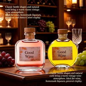 Bouteilles <span class=keywords><strong>de</strong></span> vin et <span class=keywords><strong>de</strong></span> spiritueux en verre transparent carré plat <span class=keywords><strong>de</strong></span> haute qualité <span class=keywords><strong>de</strong></span> 100 ml et 200 ml avec bouchons en <span class=keywords><strong>bois</strong></span>, usage industriel - Product Image 6