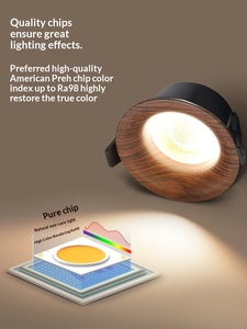 Luminaire encastré LED ultra-plat à design courbé de style chinois, finition grain de noyer, pour salon et chambre à coucher - Product Image 4