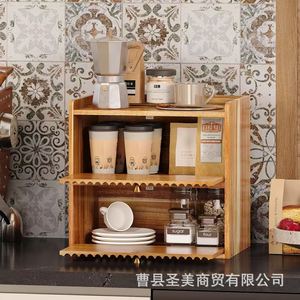 Boîte à pain en bois Saint Beauty à double couche pour le rangement du pain et des aliments sur le bureau ou dans l'armoire de cuisine - Product Image 3