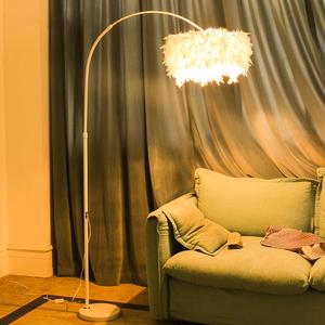 Lampe <span class=keywords><strong>sur</strong></span> <span class=keywords><strong>pied</strong></span> simple, créative et moderne en fer E27 avec plumes jaunes pour salon, chambre à coucher, chevet, veilleuse - Product Image 1