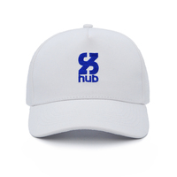 Gorra de Béisbol Personalizada de 5 Paneles con Logotipo Bordado, Gorra de Algodón Estructurada Blanca con Logotipo Personalizado