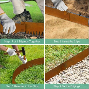 Bordure en acier <span class=keywords><strong>corten</strong></span> rouillé personnalisé Formboss 12, acier métallique vieilli, certifié ISO, découpe au laser pour l'aménagement paysager - Product Image 2