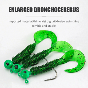 ชุดเหยื่อตกปลาแบบนิ่ม<span class=keywords><strong>2.5</strong></span>เหยื่อหนอนนิ่ม3.5กรัมเหยื่อตกปลาแบบซิลิโคนหัวตะขอจิ๊กโลหะสำหรับตกปลาเบสการจม - Product Image 6