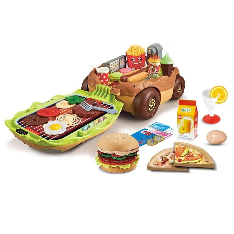 Kinderen Intelligente Pretend Play Elektrische Koken Game Fast Food Speelgoed Burger Auto Keuken Speelgoed