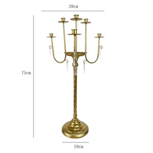 Candelabro de Estilo Europeo con Múltiples Cabezas de Cristal, Decoración para Centro de Mesa de Boda - Product Image 5