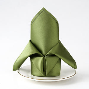 20x20 pouces de serviettes en tissu vert sauge eucalyptus sans couture avec bords ourlés pour mariages, fêtes et banquets - Product Image 1