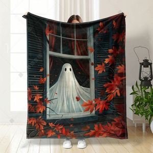Couverture en flanelle tissée personnalisée pour Halloween, motif uni, utilisable en toutes saisons, prix de gros en vrac - Product Image 2