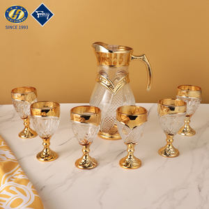 JINGHUANG VERRE Poignée d'<span class=keywords><strong>alcool</strong></span> Tasses à vin en cristal de qualité supérieure Couvercle de <span class=keywords><strong>carafe</strong></span> Verrerie de fête Verrerie de bar Ensemble de pichets à boisson - Product Image 5