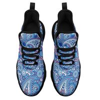 Chaussures décontractées personnalisées en gros, en maille, à lacets, antidérapantes, légères, respirantes, avec coussinets, motif Mandala, confortables