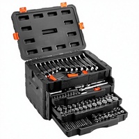 Jeu de douilles mécaniques VEVOR en acier au chrome-vanadium, embouts de 1/4 ", 3/8 ", 1/2 ", douilles profondes standard, kit de 300 pièces, embouts métriques SAE