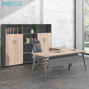 Modern CEO Executive <b>Desk</b> Manager L-Shaped Workstation <b>Table</b> New Convertible Office Furniture with Latest Designs CE Certified - Product Image 6