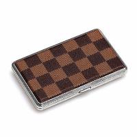 Étui à cigarettes métallique en cuir PU ultra-léger 20 cigarettes 112mm 6 styles 63g Portable avec bouton-poussoir Logo personnalisé OEM RTS Anti-humidité