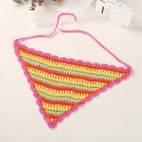 Bandeau en Crochet Vintage Sweet Y2K couleur arc-en-ciel Écharpe à cheveux réglable Bandeau tricoté Bandanas Turban