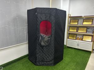 個人用ポータブル遠赤外線サウナテント、カーボンファイバーヒーター搭載、全身発汗、折りたたみ式ホームデトックスセラピー - Product Image 1