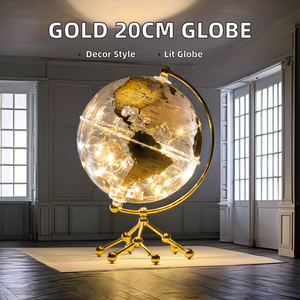 Wellfun Résine Ornements Lumineux Jouets Chargeurs Beauté Souvenir Enfants Valise Nouveauté Cadeaux Globe Terre Globe <span class=keywords><strong>D</strong></span>écor Globe - Product Image 2