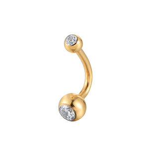Fuxuan ASTM F136 titanio curvo J Bar Piercing ombelico ombelico penetrante ombelico per il corpo gioielli - Product Image 5