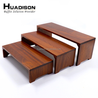 Huadison traiteur fournitures restauration buffet en bois rehausseur présentoir buffet équipement pour mariage hôtel Banquet