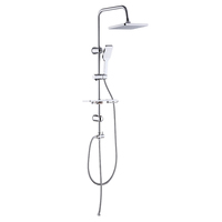 Sistema de Ducha de Latón para Montaje en Pared, 2 Funciones, Juego de Ducha de Lluvia Cuadrada Grande y Rociador de Mano, Kit Mezclador de Ducha para Baño