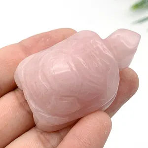 Atacado animal de cristal esculpir bela tartaruga cristal de quartzo rosa labradorite tartaruga para o presente.