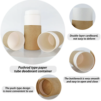 Tube en papier kraft biodégradable personnalisé de 45 ml, 60 ml, 75 ml pour stick déodorant, contenant pour emballage de soins de la peau et shampoing, à usage professionnel