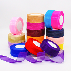 ริบบิ้นออร์แกนซ่าสีพื้น โพลีเอสเตอร์ 100% กว้าง 1 นิ้ว สำหรับงานฝีมือ DIY ตกแต่งคริสต์มาส งานแต่งงาน และตกแต่งบ้าน - Product Image 2