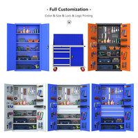 Vente d'usine - Armoire à outils en acier métallique à 3 tiroirs, robuste, pour garage, avec serrure, style contemporain, OEM, capacité de charge de 200 kg