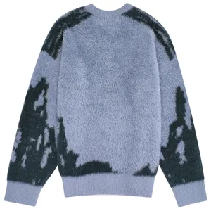 Maglione lavorato a maglia in Mohair da donna lavorato a maglia in Jacquard abiti da uomo Pullover maglione invernale da uomo