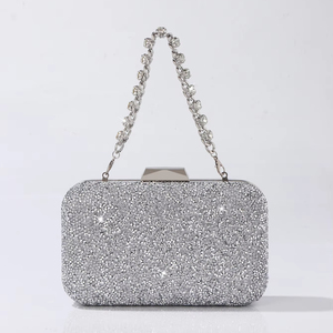 Custom Classic Sparkling Chain Evening <b>Clutch</b> Women Rhinestone Sequin Party Purse Fashion Crossbody Polyester Bag Prom <b>Wedding</b> - Product Image 1