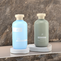 Muestra gratis Color Personalización 300ML 10oz Esmerilado Flip Cap Plástico Champú Squeeze Botella Loción corporal Botella al por mayor