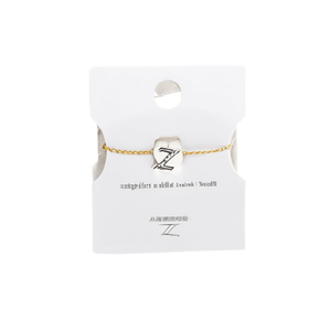 Pulsera de Acero Inoxidable con Letra Z, Etiqueta Colgante de 1 cm de un Solo Lado, Pulsera de Cadena Clásica Unisex, Regalo - Product Image 2