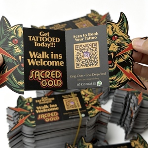 บัตรโค้ด QR สำหรับร้านสักลาย รูปทรงพิเศษ พับได้ โปรโมชั่น 2026 Tattoo <span class=keywords><strong>Flash</strong></span>  สำหรับธุรกิจร้านสัก - Product Image 2