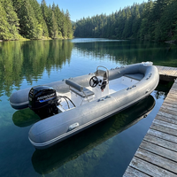 Bote Inflable de Pesca Catamarán de 5.5m con Certificación CE, Bote Inflable Rígido, Bote RIB 550 con Motor Fuera de Borda