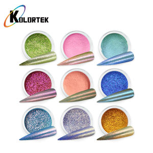 Kolortek Aurora Nail Powder Neon Glitter Magic Dust Láser holográfico Pigmento <span class=keywords><strong>de</strong></span> cromo brillante Nail Art Nail Glitter - Product Image 2