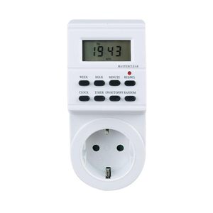 Minuterie électronique hebdomadaire avec prise, programmation facile, couleur blanche ; idéale pour automatiser les appareils et l'économie d'énergie - Product Image 1