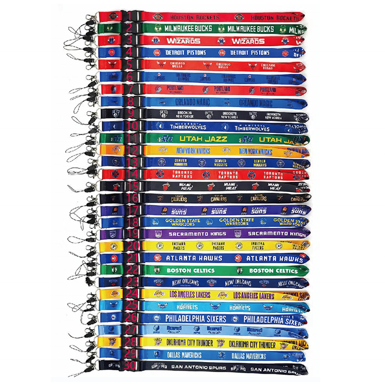 Oem Polyester Embossed Screen Printed Woven Phone Id Neck Nylon Lanyard With Logo Keychain Sublimation Custom Lanyard