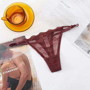 ロマンチックフランスレースパンティーレディースセクシーな下着美しいローウエストシアー<span class=keywords><strong>g</strong></span>ストリングボウTバックアジアの女の子レースひも - Product Image 5