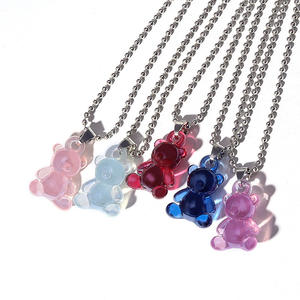 Creative <strong>Gummy</strong> Candy Color <strong>Bear</strong> <strong>Necklace</strong> Multicolor Resin Candy Pendant <strong>Necklace</strong> for Women Girls - Product Image 1