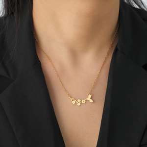 Collana in Acciaio Inossidabile con Ciondolo a Forma di Uccello e Fiore Myshape, Regalo Anniversario Romantico e Fantasioso, Gioiello per Uomo e Donna - Product Image 5