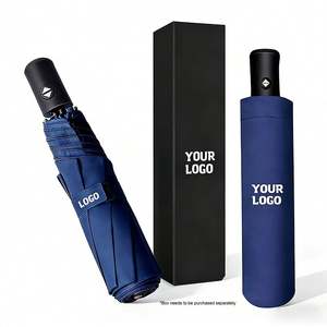 Parapluie pliant automatique noir 3 sections, petit format, anti-UV, personnalisable avec logo, pour la pluie et le soleil, vente en gros promotionnelle - Product Image 1