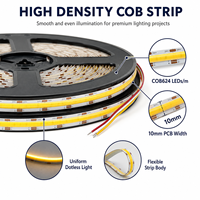 Bande LED COB624 de 20m/50m par rouleau, lumière CCT dimmable, 2700K-6500K, largeur 8mm/10mm, IRC90+, 24V, éclairage DIY