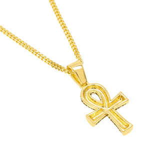 Collar con colgante de llave Ankh egipcia estilo hip hop para hombres y mujeres - Product Image 4