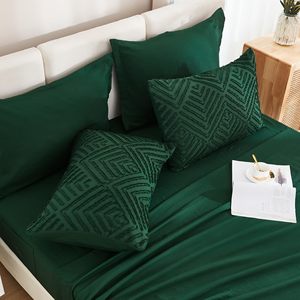 Vua Kích Thước Comforter Thiết Lập 7 Pcs Tối Ngọc Lục Bảo Màu Xanh Lá Cây Giường Trong Một Túi Vua Boho Trọng Lượng Nhẹ Fluffy Tufted Bộ Đồ Giường Bộ - Product Image 5