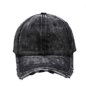 Casquette de baseball en jean à trous, à large bord, couleur unie, casquette de sport, accepte la personnalisation, casquette de baseball douce et anti-UV - Product Image 5