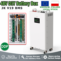 Boîtier de batterie de stockage d'énergie solaire Lifepo4 Europe Stock Vertical JK V19 BMS 2A Active Balance 280Ah 48V avec roues Kits DIY