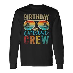 T-shirt à manches longues Birthday Cruise Crew, design vintage, thème tropical - Product Image 1