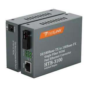 Optical Media Converter RJ45 SC / FC / St Connector Htb-3100s 25 Km 10 / 1000m FTTH Fiber Fusion Splicer Telecommunication 25KM