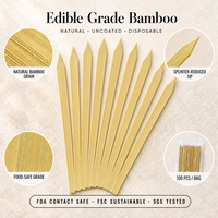 JIAHUI Brochettes plates en bambou, vente en gros, naturelles, jetables, pour barbecue, kebab, emballage carton, qualité alimentaire, personnalisables OEM ODM
