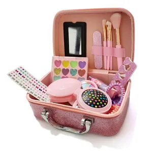 Mode Design Meisje Make-Up Set Echte Oogschaduw Lippenstift Nagellak Borstel Cosmetica Compact Make-Up Speelgoed Voor Kind