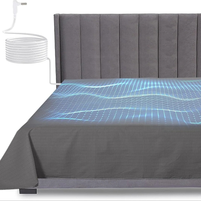 Amradield 10% Pure Silver Fiber 90% Organic Cotton Plaid EMF Shielding Grey Hotel Quality 400TC Grounding Flat Bed Sheets