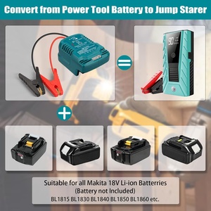 Adaptateur de démarrage pour batterie Makita 18V Li-ion alimenté par câble de démarrage avec pinces de câble de démarrage Chargeur de voiture portable Démarreur de voiture - Product Image 5